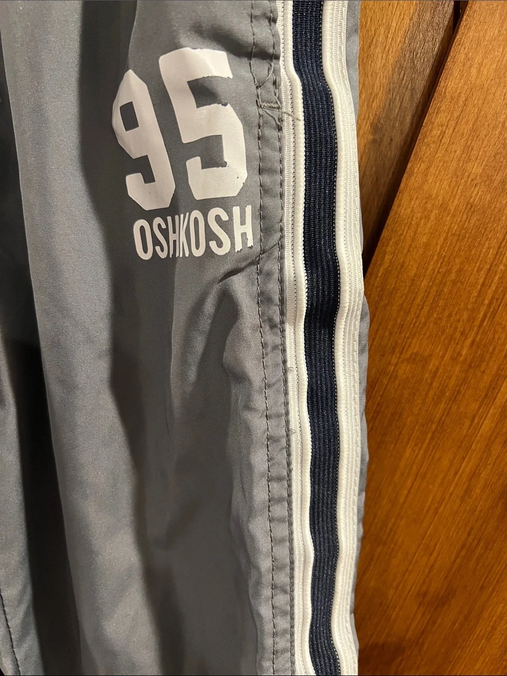 OshKosh B'gosh Gray Joggers with White & Black Side Stripes